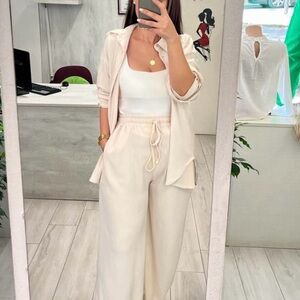 Elegant Cream Women's Pants & Jumpsuit
